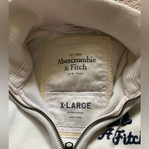 ABERCROMBIE & FITCH white zip-up track jacket